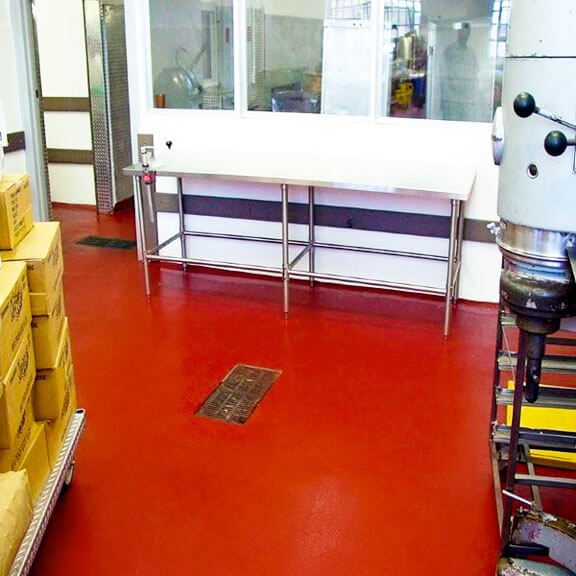 cementitious urethane coating flooring system for commercial kitchens