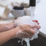 hand washing pink liquid soap